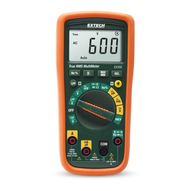 Extech EX350 True RMS Professional Multimeter with NCV is a professional digital multimeter, which is a device used to measure various electrical parameters such as voltage, current, resistance, and continuity.